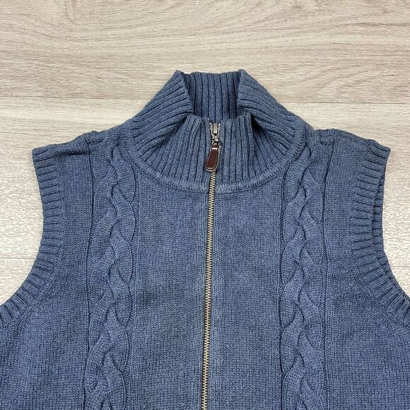 Pendleton Sweater Mens Medium Blue Cotton Full Zip Knit - Picture 2 of 12